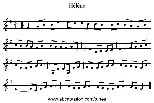 Hélène - staff notation