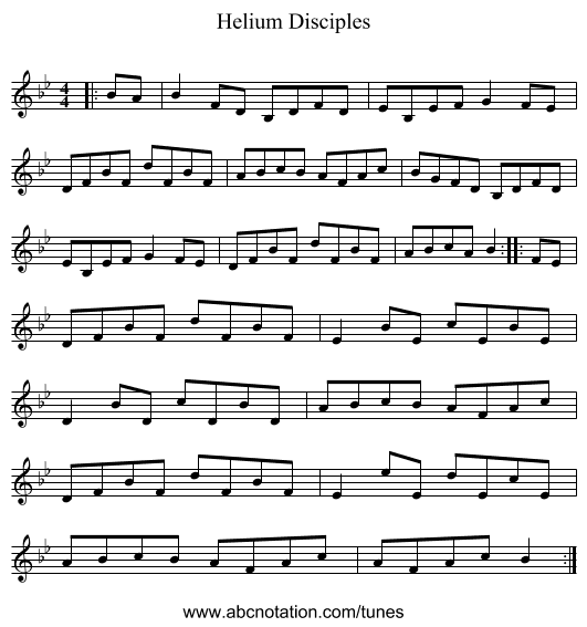 Helium Disciples - staff notation