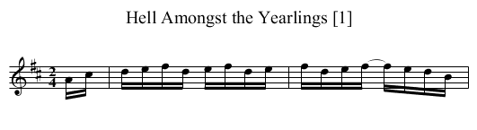 Hell Amongst the Yearlings [1] - staff notation