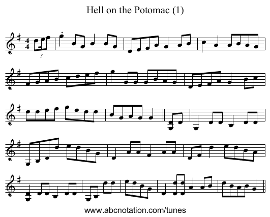 Hell on the Potomac (1) - staff notation