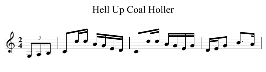 Hell Up Coal Holler - staff notation