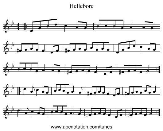Hellebore - staff notation