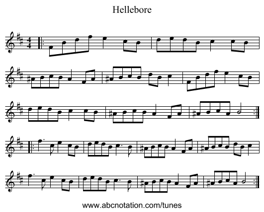 Hellebore - staff notation
