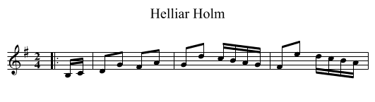 Helliar Holm - staff notation