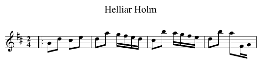 Helliar Holm - staff notation