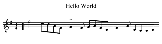Hello World - staff notation