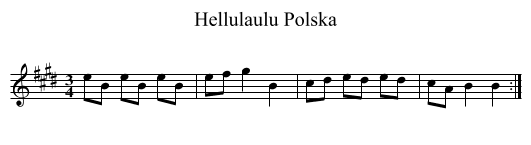 Hellulaulu Polska - staff notation