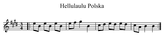 Hellulaulu Polska - staff notation