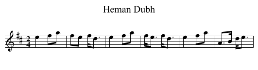 Heman Dubh - staff notation