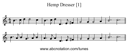 Hemp Dresser [1] - staff notation