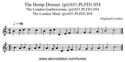 Hemp Dresser. (p)1651.PLFD1.054, The - staff notation