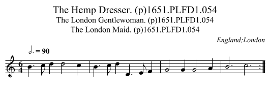 Hemp Dresser. (p)1651.PLFD1.054, The - staff notation