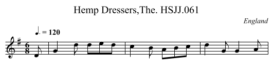 Hemp Dressers,The. HSJJ.061 - staff notation
