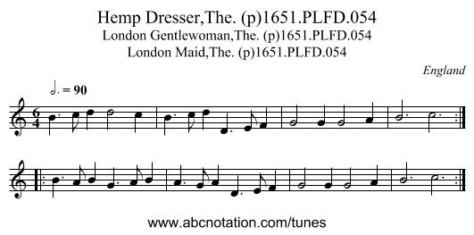 Hemp Dresser,The. (p)1651.PLFD.054 - staff notation