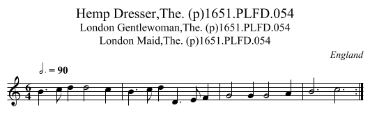 Hemp Dresser,The. (p)1651.PLFD.054 - staff notation