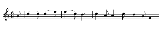 Hên wr mwyn, Yr - staff notation