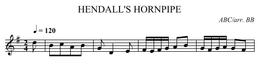 HENDALL'S HORNPIPE - staff notation