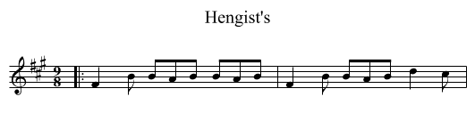 Hengist's - staff notation