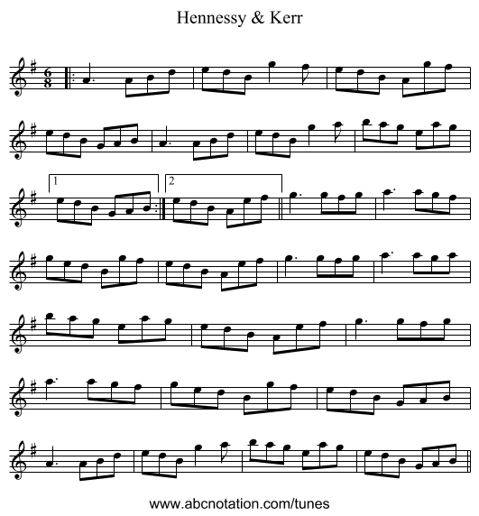 Hennessy & Kerr - staff notation