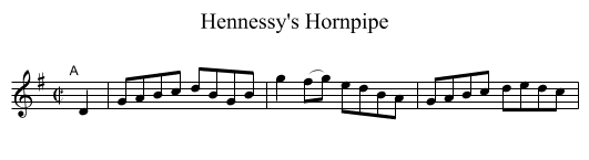 Hennessy's Hornpipe - staff notation