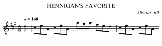 HENNIGAN'S FAVORITE - staff notation