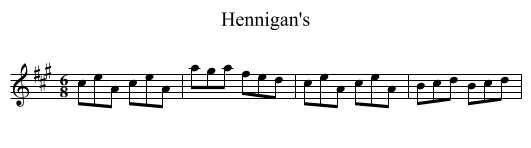 Hennigan's - staff notation