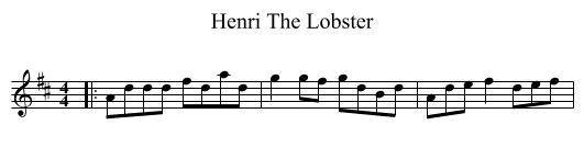 Henri The Lobster - staff notation