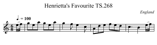Henrietta's Favourite TS.268 - staff notation
