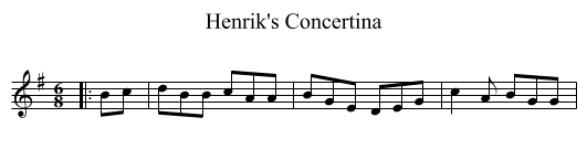 Henrik's Concertina - staff notation