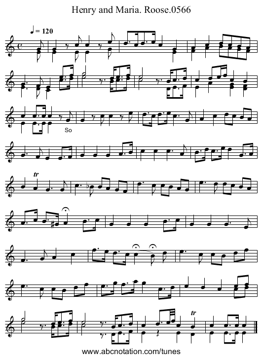 Henry and Maria. Roose.0566 - staff notation