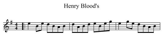 Henry Blood's - staff notation