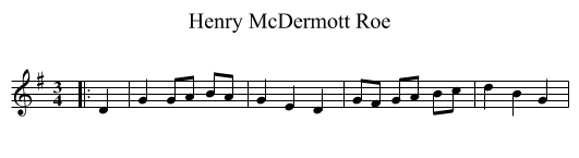Henry McDermott Roe - staff notation