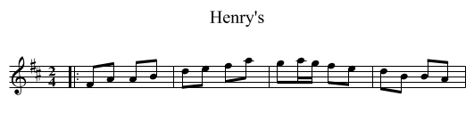 Henry's - staff notation