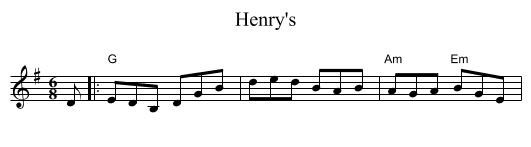 Henry's - staff notation