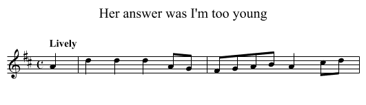 Her answer was I'm too young - staff notation