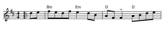 Her Golden Hair Was Black - staff notation