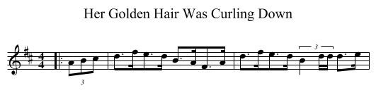 Her Golden Hair Was Curling Down - staff notation