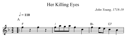 Her Killing Eyes - staff notation