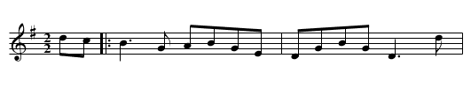 Her Long Dark Hair Flowing down Her Back - staff notation