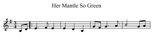 Her Mantle So Green - staff notation