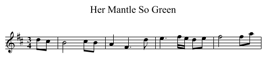 Her Mantle So Green - staff notation
