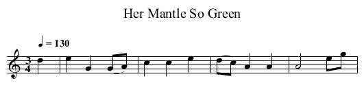 Her Mantle So Green - staff notation