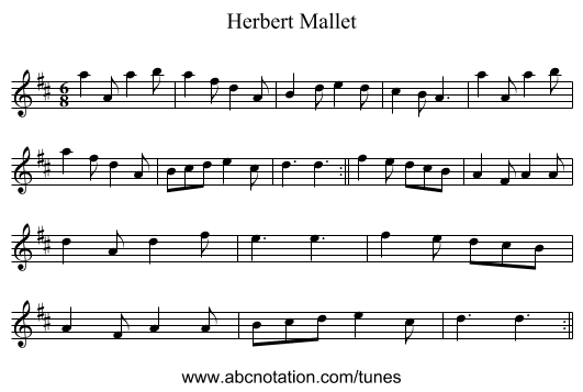 Herbert Mallet - staff notation