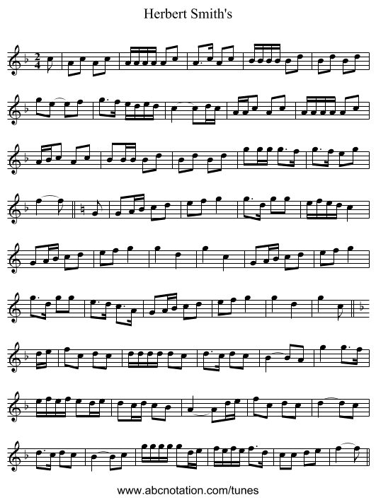 Herbert Smith's - staff notation