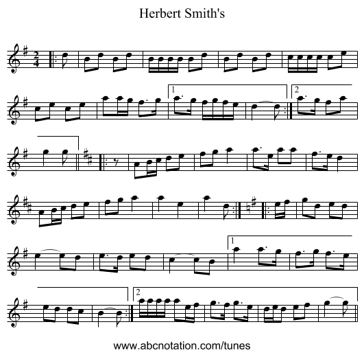 Herbert Smith's - staff notation
