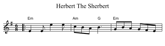 Herbert The Sherbert - staff notation