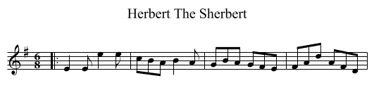 Herbert The Sherbert - staff notation