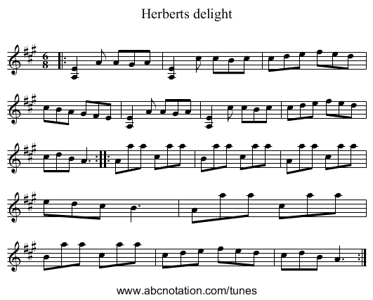 Herberts delight - staff notation