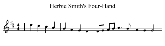 Herbie Smith's Four-Hand - staff notation
