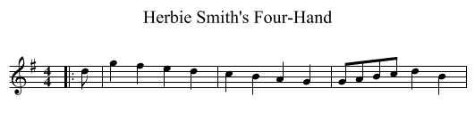 Herbie Smith's Four-Hand - staff notation
